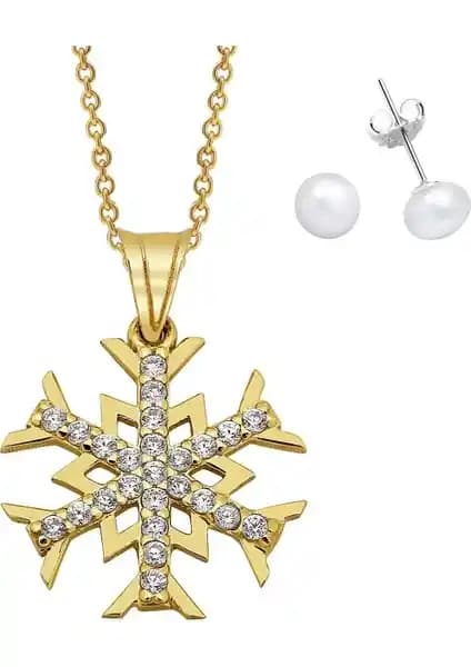 AltınKar Tanesi Kolye ve İnci Küpe Takımı: Zarif ve Anlamlı Aksesuar Seti