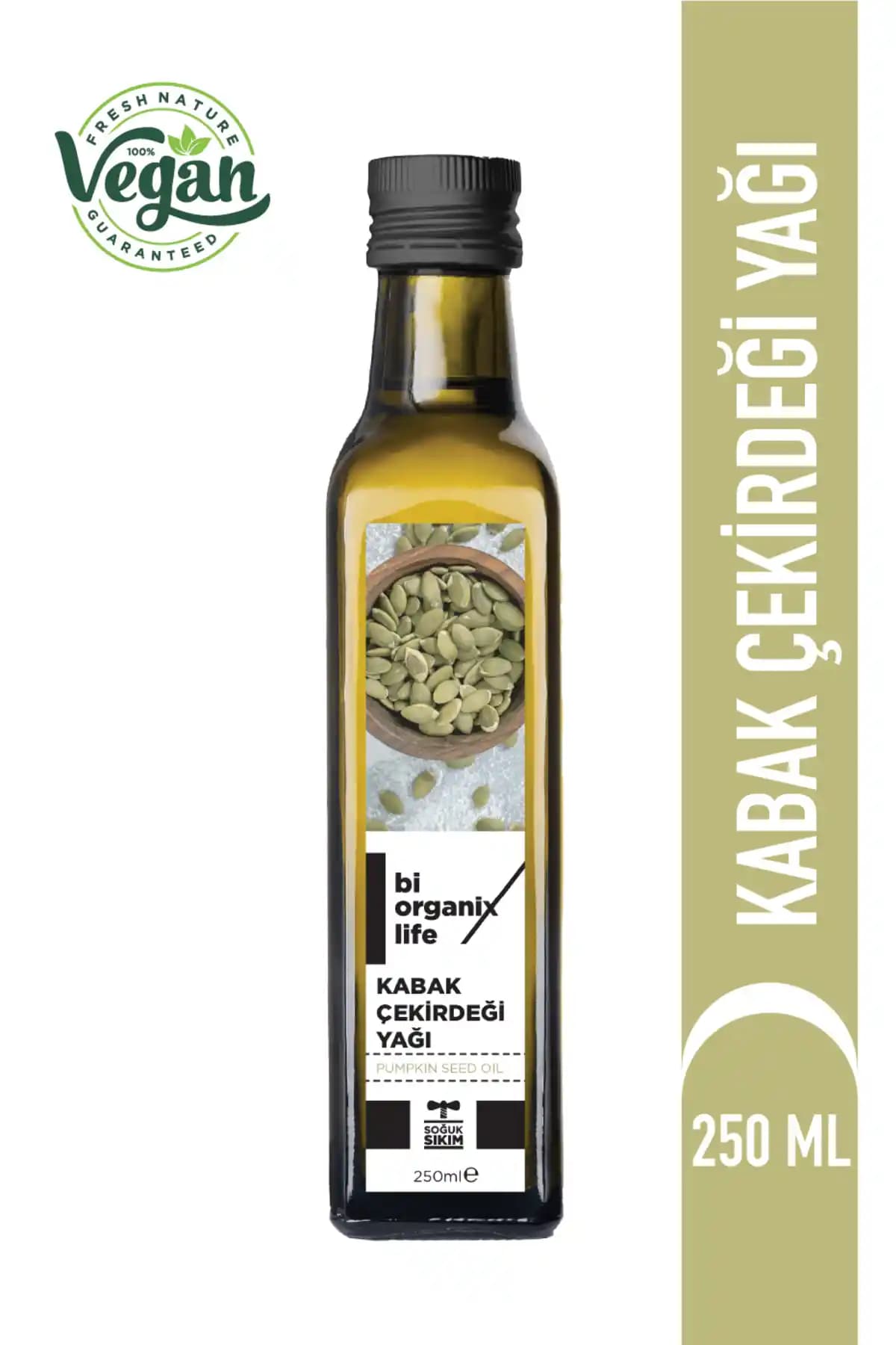 Biorganix Life Kabak Çekirdeği Yağı 250 ml Doğal ve Sağlıklı Bitkisel Yağ Türkiye Menşeli