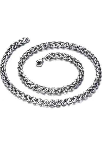Chavin Burgu 5 Mm Çelik Erkek Zincir Kolye Dayanıklılık ve Şıklığın Birleşimi