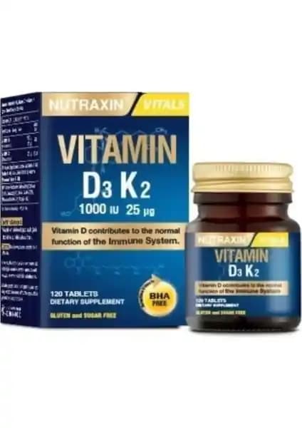 Nutraxin Vitamin D3 K2 Takviye Gıda: Bağışıklık ve Kemik Sağlığını Destekleyen Ürün