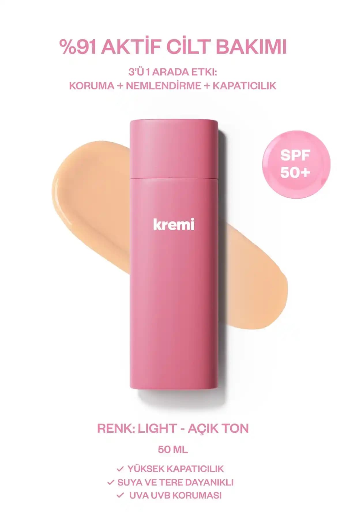 BB Krem SPF50 Güneş Koruyucu ve Doğal Görünüm Sağlayan Cilt Bakım Ürünü