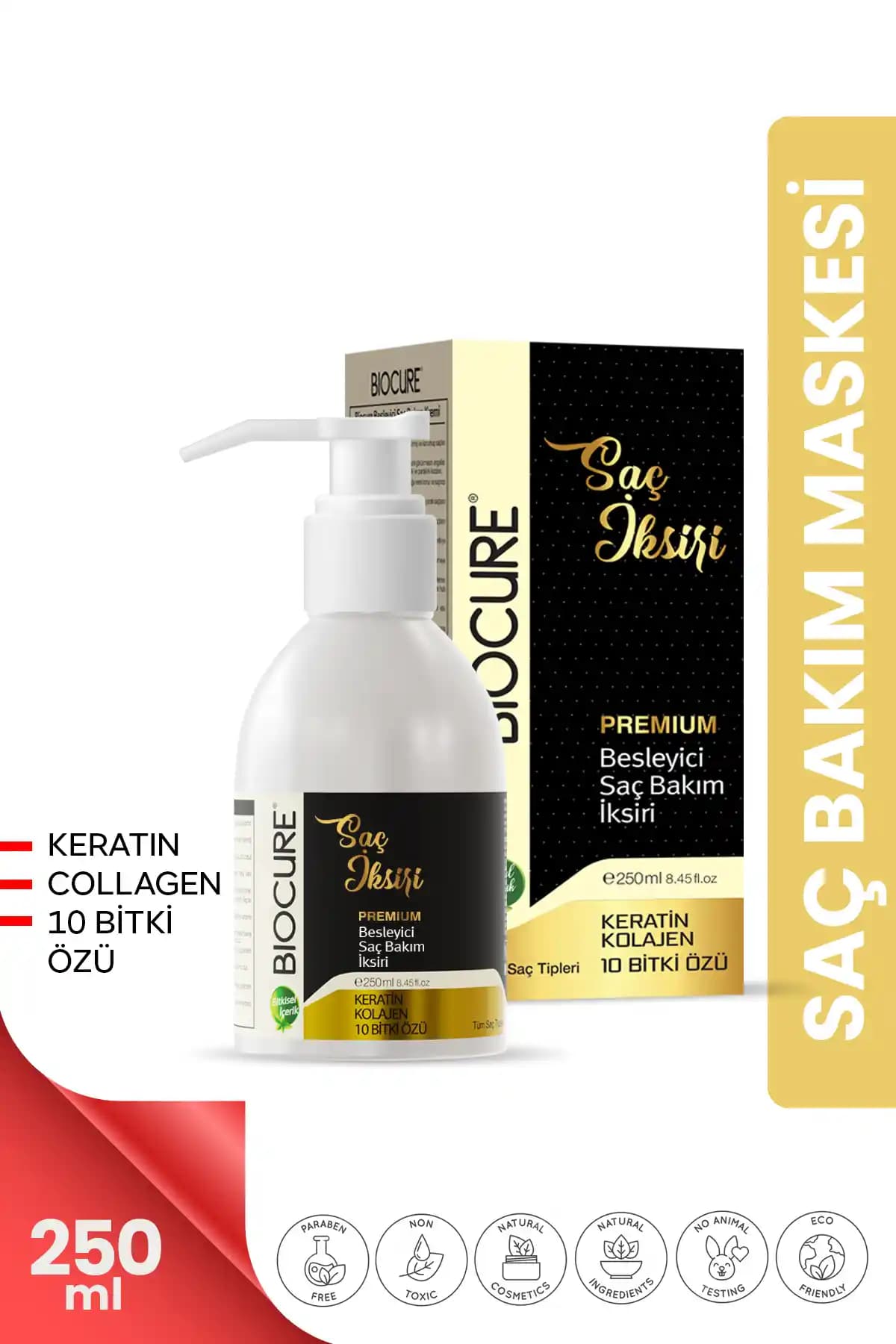 Biocure Premium Besleyici Saç Bakım Maskesi: Doğal ve Güçlendirici Saç Bakım Çözümü