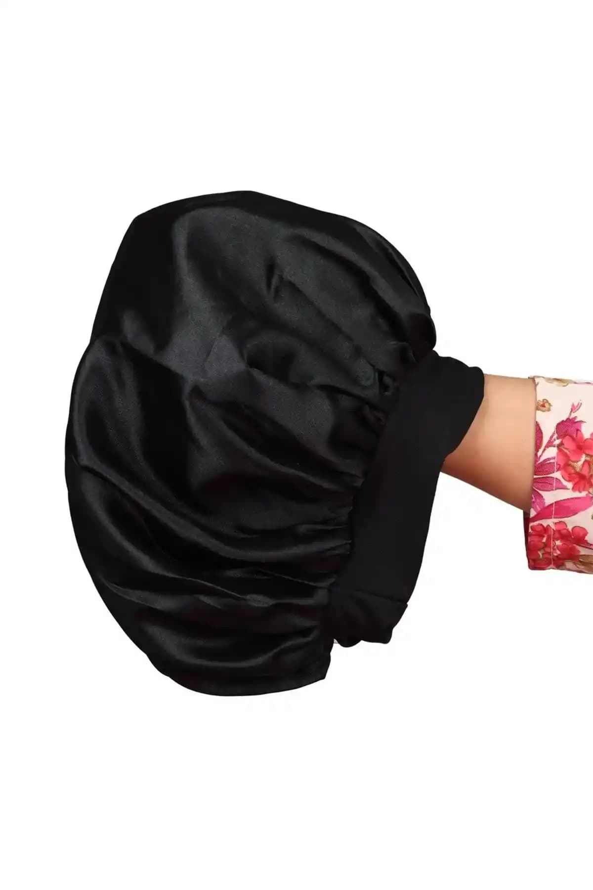 Deko Dekor Siyah Saten Bone ile Kıvırcık Saçlarınızın Sağlığını Koruyun ve Şeklinizi Koruyun