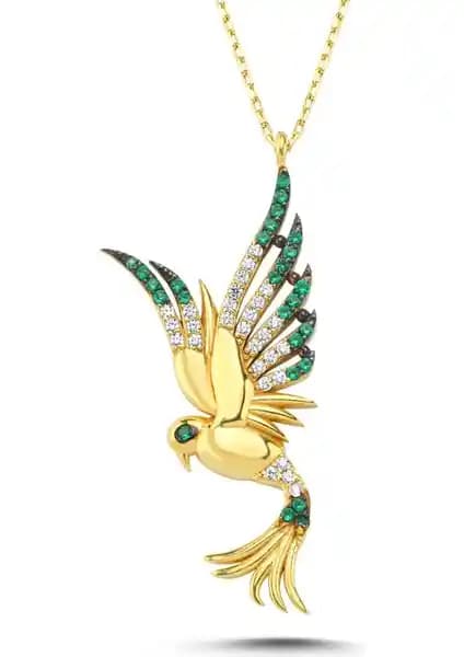 Kayra Mücevher Prenses Anka Kuşu Altın Kaplama Kolye: Zarif ve Anlamlı Kadın Takısı