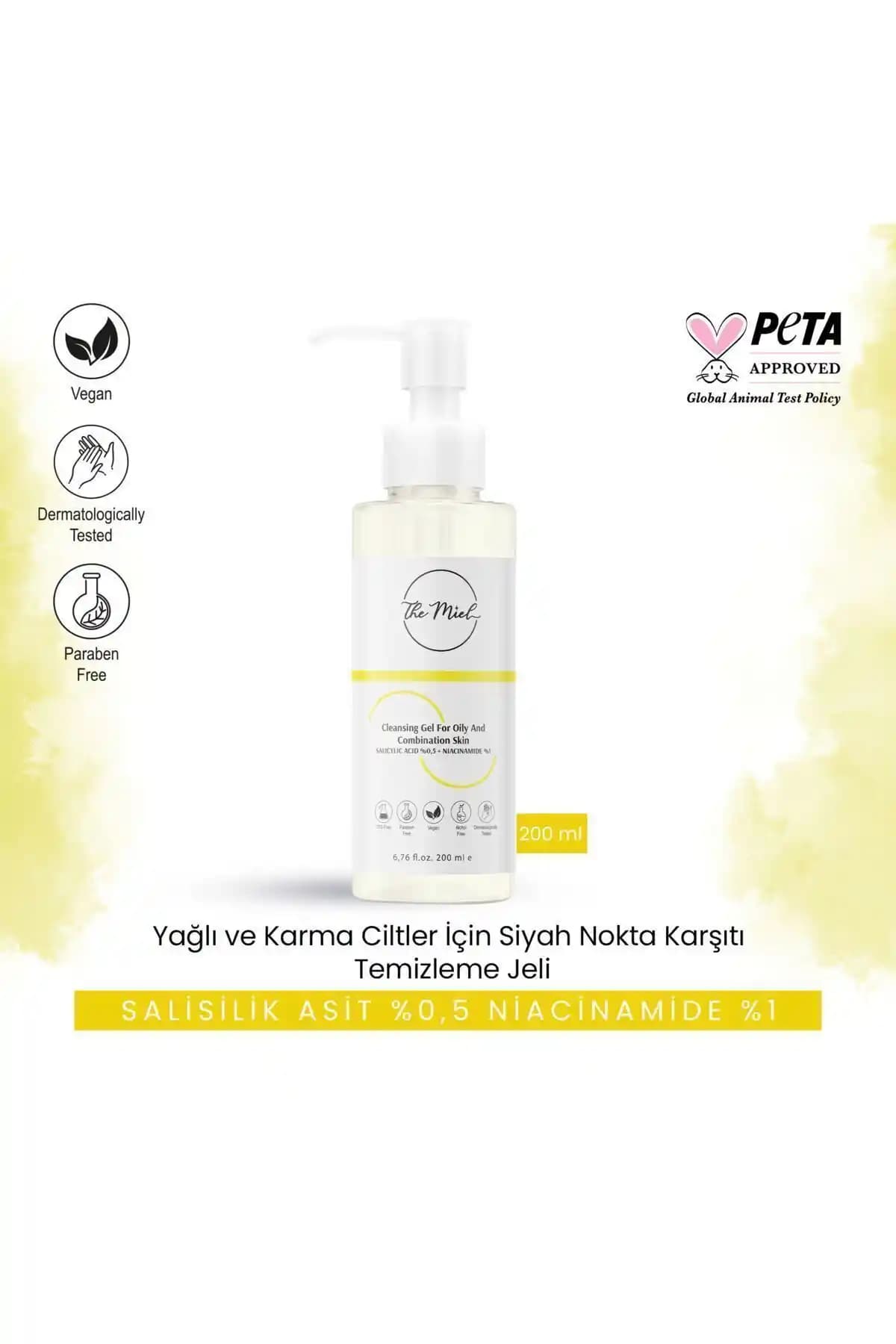 Miel Siyah Nokta Arındırıcı Temizleme Jeli: Karma ve Yağlı Ciltler İçin Doğal Çözüm