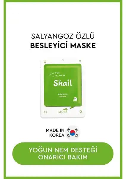 MjCare Salyangoz Özlü Kağıt Yüz Maskesi: Derinlemesine Nem ve Onarım Sağlayan Güçlü Cilt Bakım Ürünü