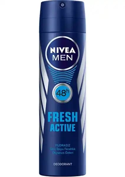 Nivea Men Fresh Active Pudrasız Deodorant 150 ml Erkekler İçin Günlük Ferahlık Sağlar