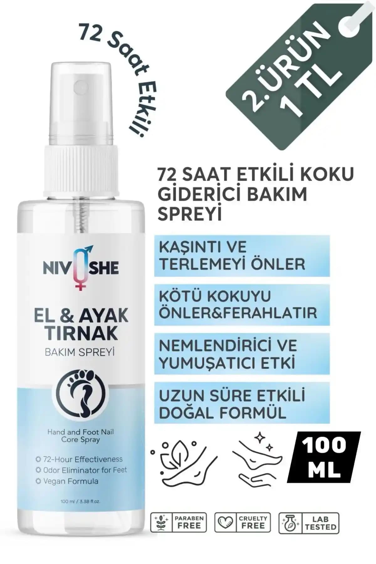 NIVOSHE Premium 100ml Ayak Kokusu ve Terleme Önleyici Sprey ile Günlük Hijyen Sağlayın
