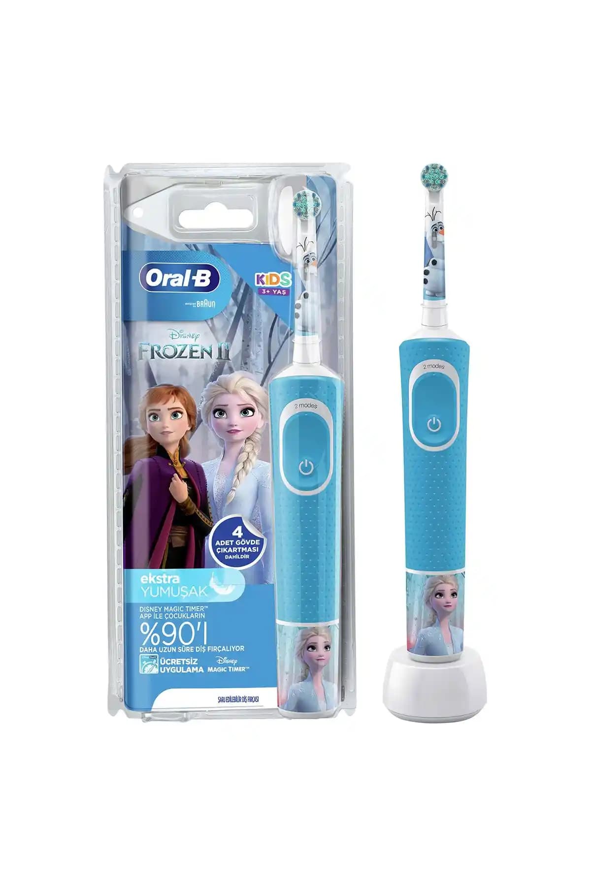 Oral-B D100 Frozen Temalı Çocuk Şarj Edilebilir Diş Fırçası Güvenli ve Eğlenceli Ağız Bakımı
