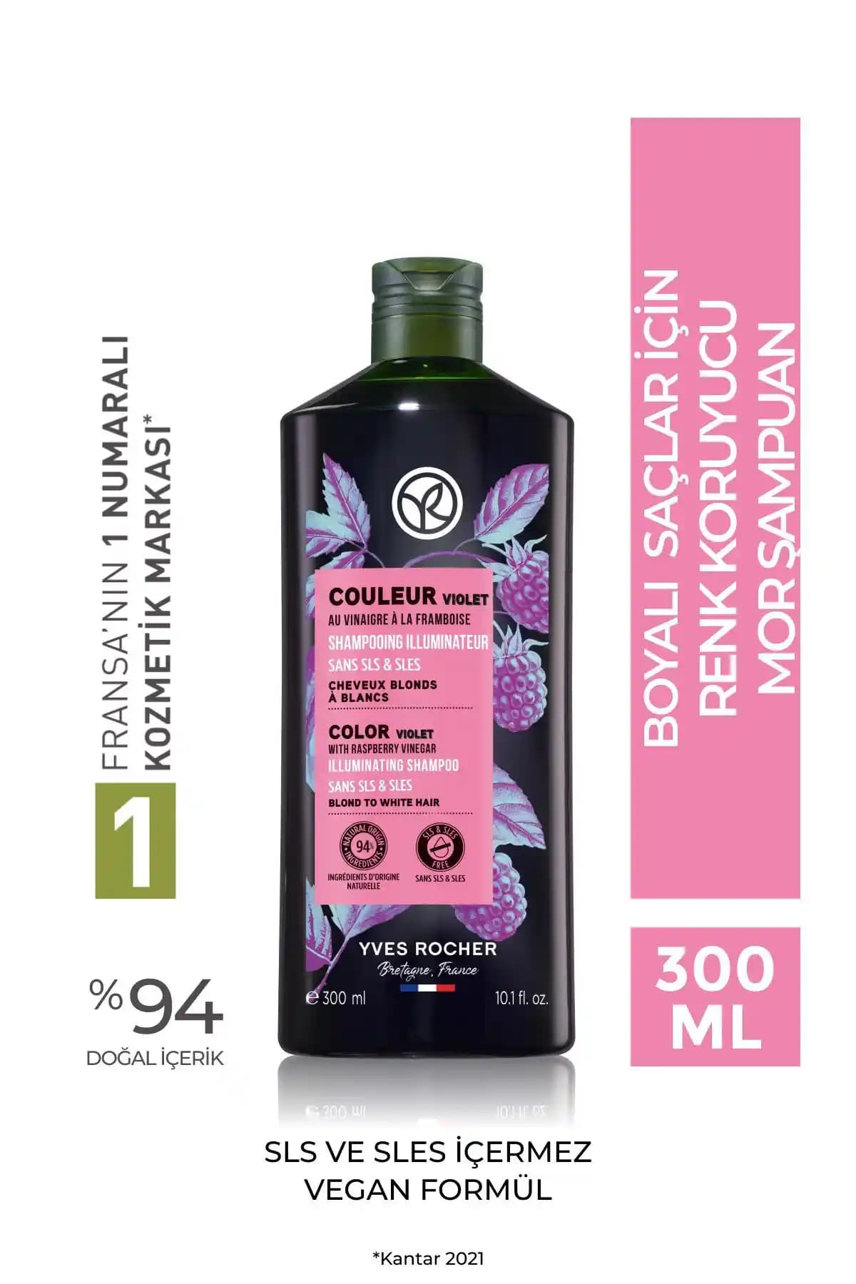 Yves Rocher Turunculaşma Karşıtı Mor Şampuan: Boyalı Saçlar İçin Renk Koruyucu ve Doğal Bakım Çözümü