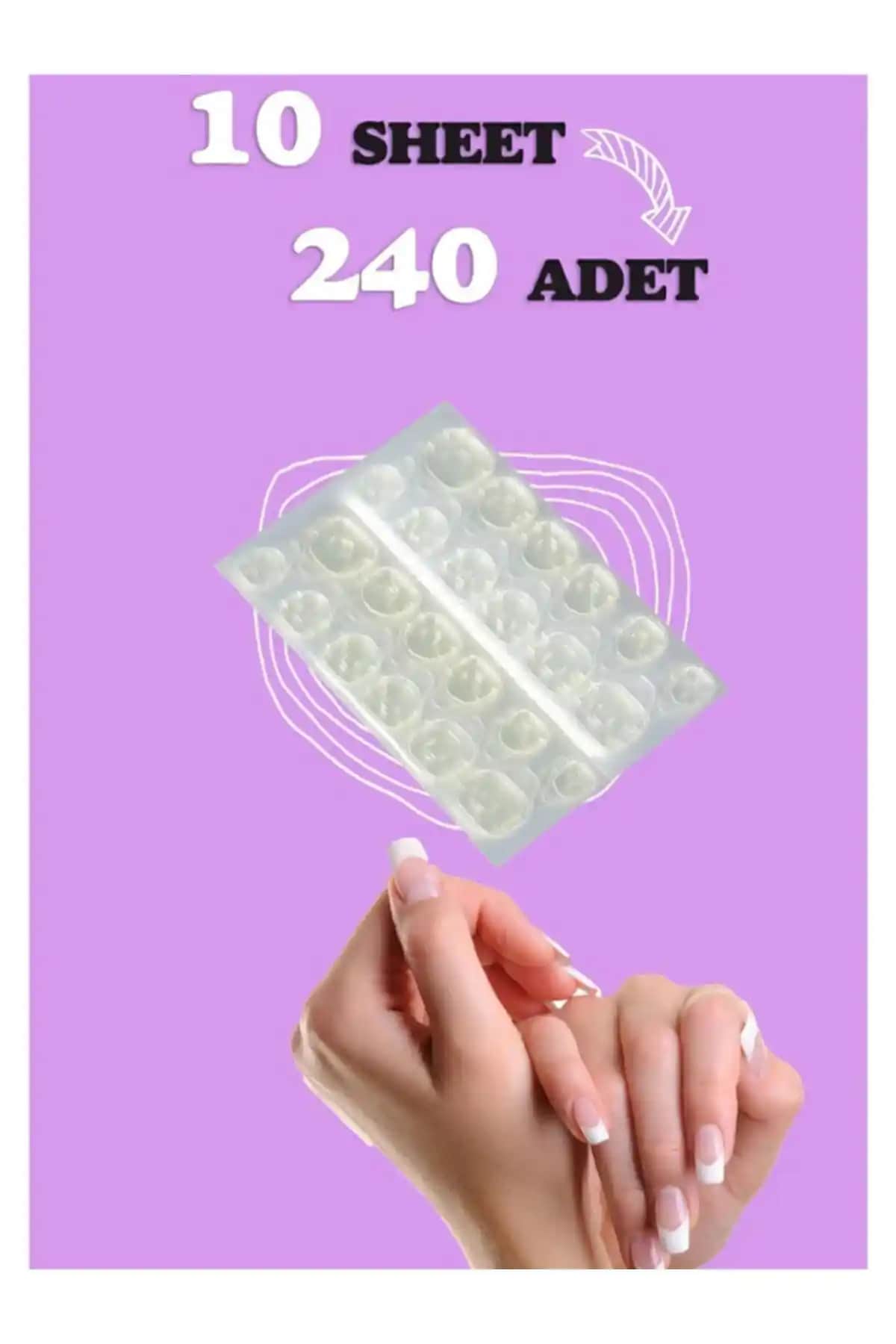 240 Adet Zararsız Pro Çift Taraflı Protez Tırnak Yapıştırıcısı Güçlü ve Kolay Kullanım