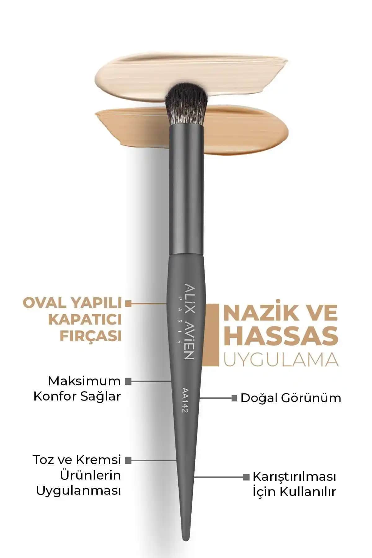 Alix Avien Oval Yapılı Kapatıcı Fırçası ve Genel Markalar 2'li Makyaj Fırçası Seti Karşılaştırması