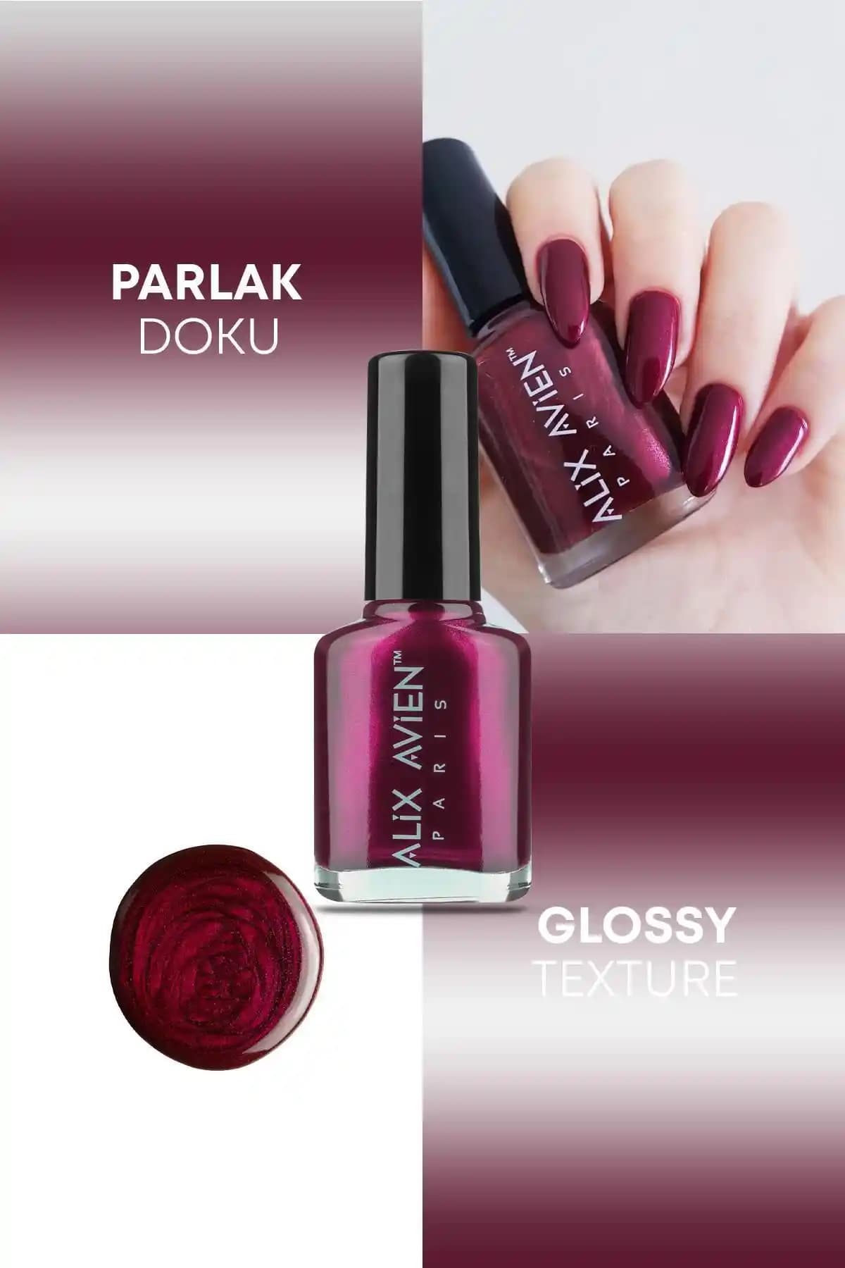 Alix Avien Sedefli Bordo ve Mara Nude Oje Serisinin Karşılaştırması