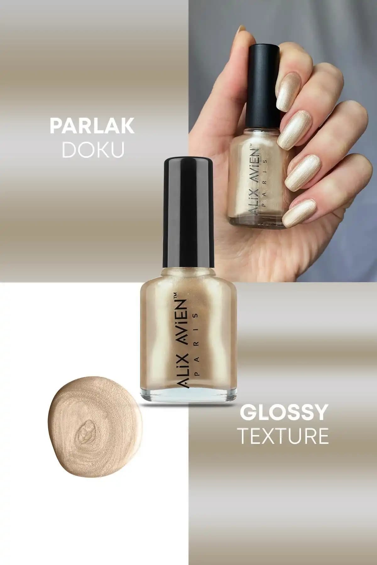 Alix Avien Sedefli Gold Oje ve Flormar Maxi Brush 427 Sandstone Karşılaştırması 1