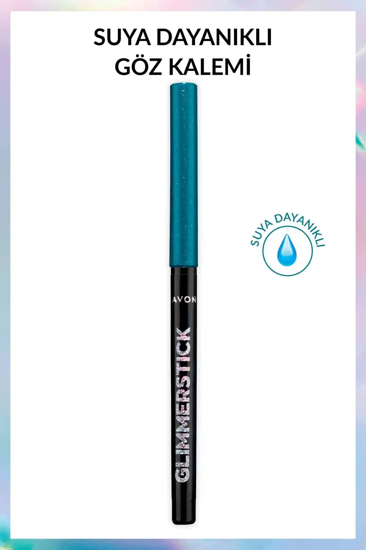 Avon Glimmersticks Aqua Sparkle Suya Dayanıklı Mavi Göz Kalemi Yüksek Kalite ve Uzun Süre Dayanıklılık