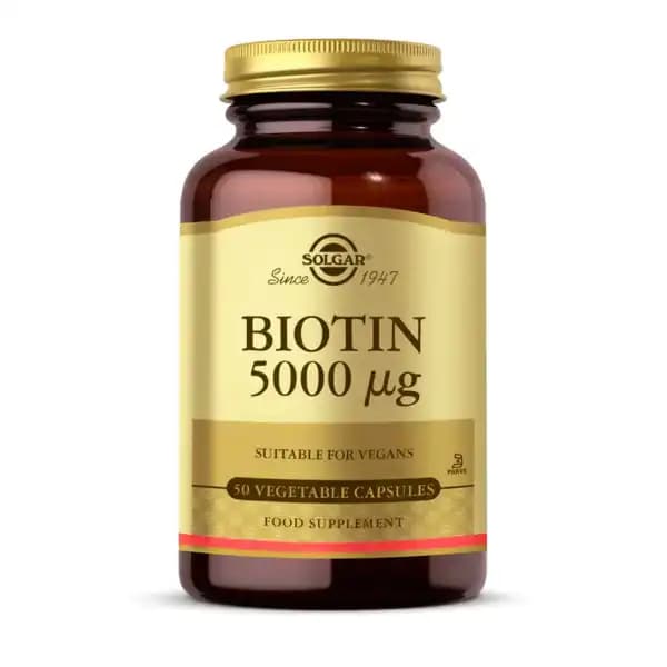 Biotin Solgar 5000 mcg ile Saç, Tırnak ve Cilt Sağlığını Destekleyen Güçlü Takviye