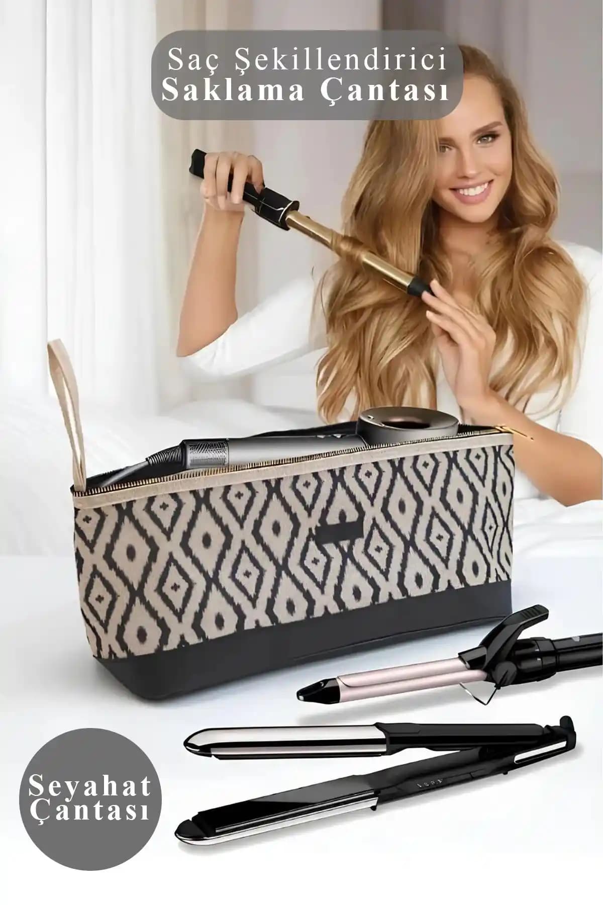Büyük Boy Seyahat Saç Şekillendirici Çantası Dyson Airwrap ve Diğer Modeller İçin