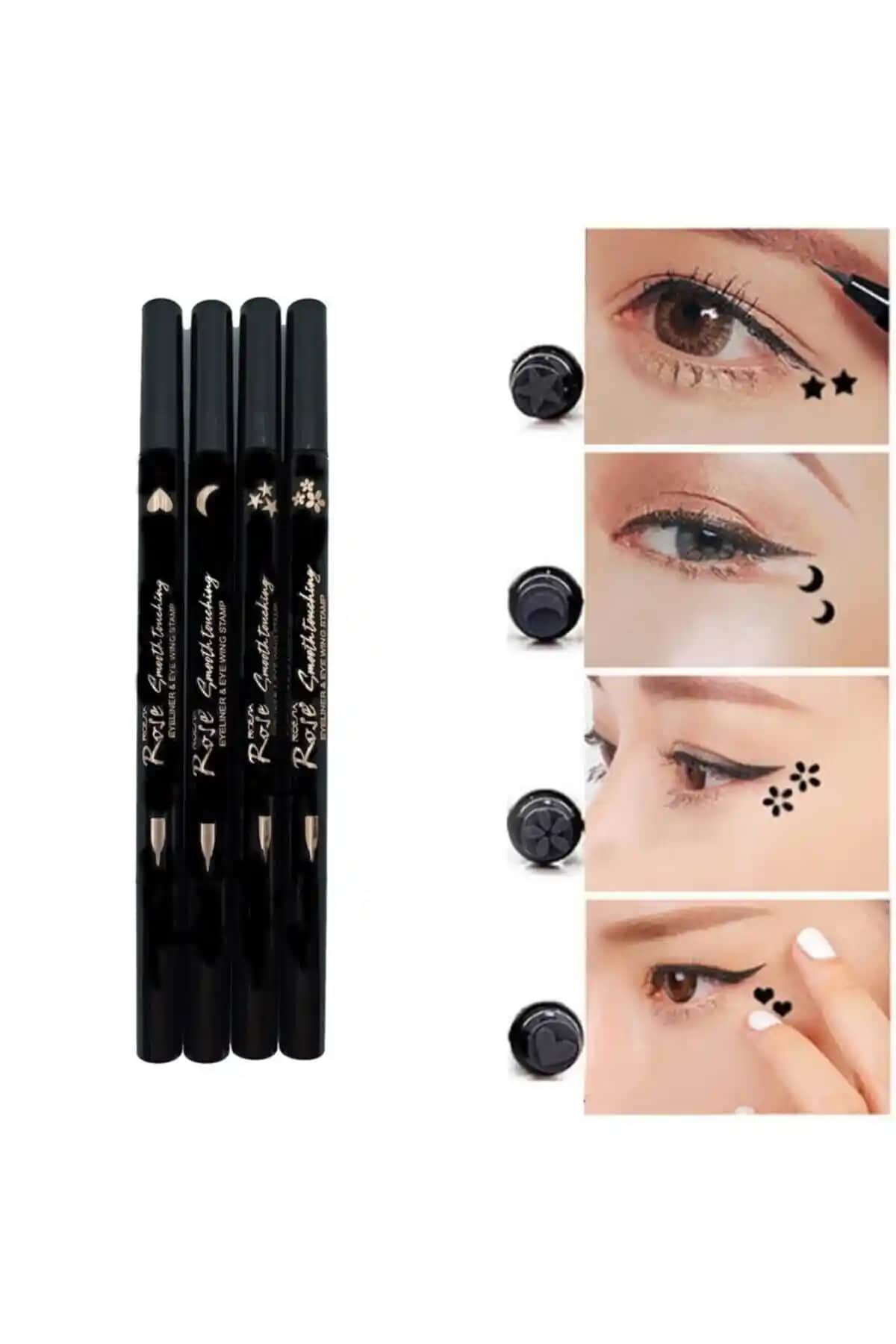 Çift Taraflı Ay, Yıldız, Kalp ve Çiçek Desenli Kalem Eyeliner İnceleme ve Kullanım Rehberi