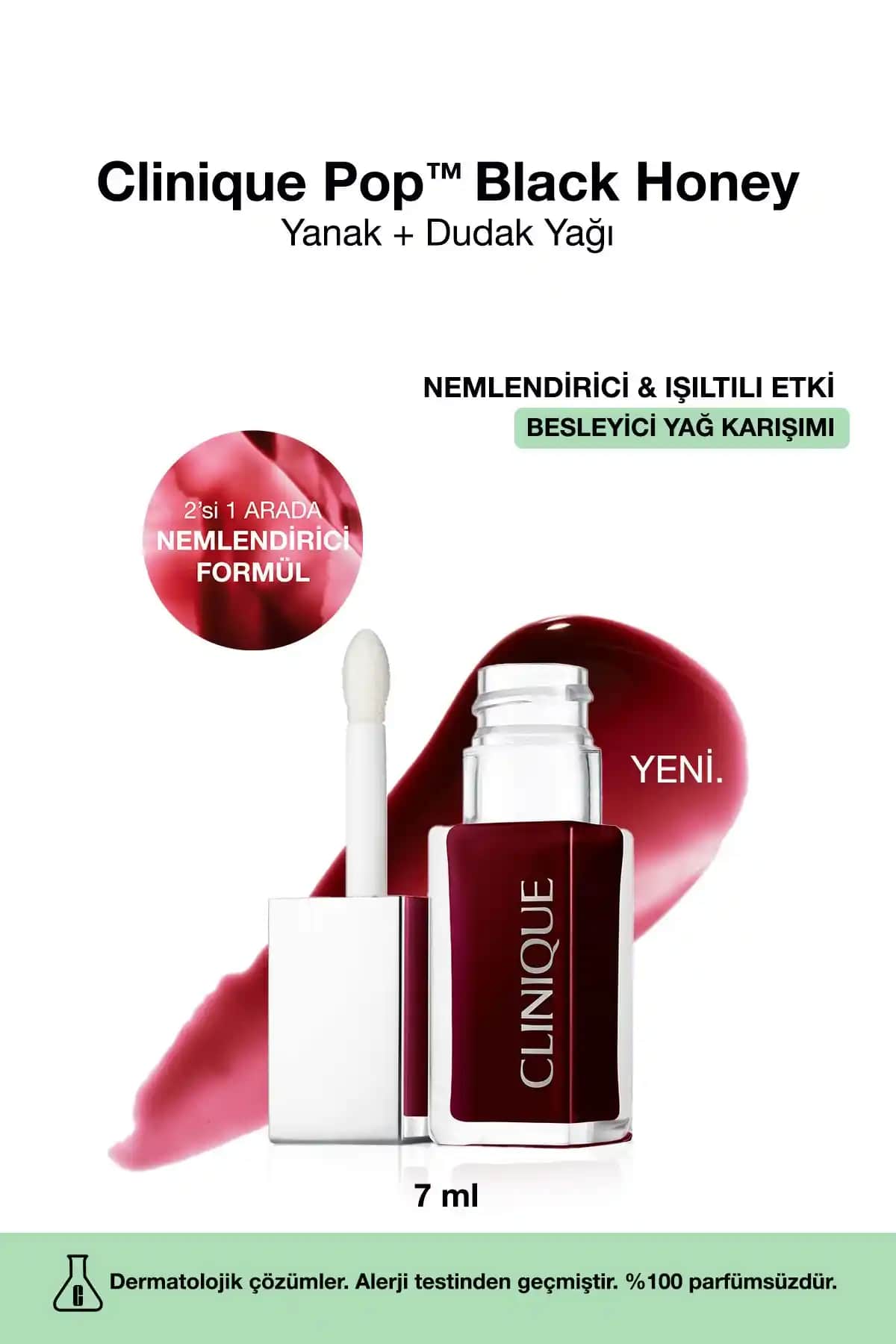 Clinique Pop Lip & Cheek Oil Black Honey Çok Amaçlı Parlak Makyaj Yağı