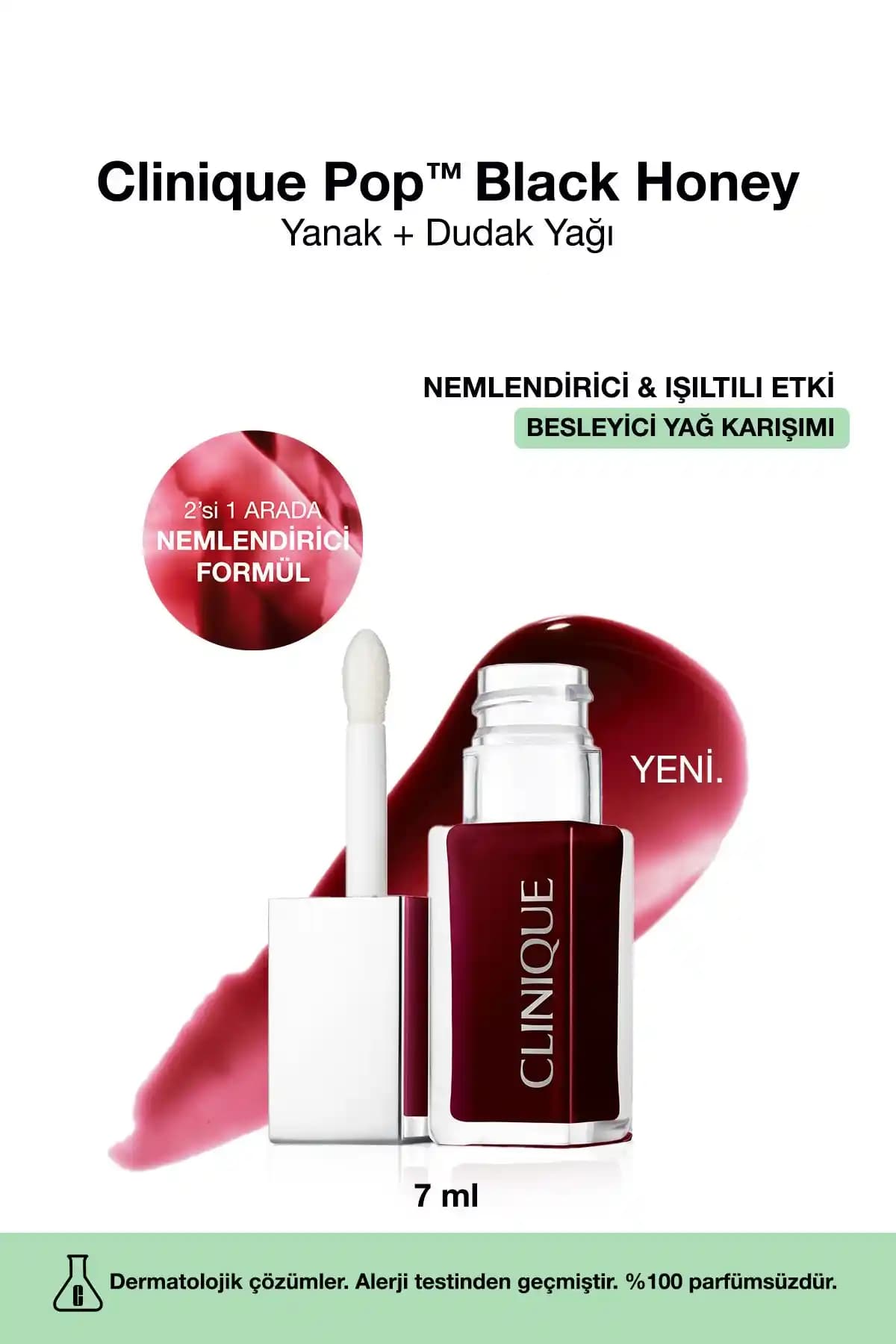 Clinique Pop Lip & Cheek Oil Black Honey Çok Amaçlı Parlak Makyaj Yağı