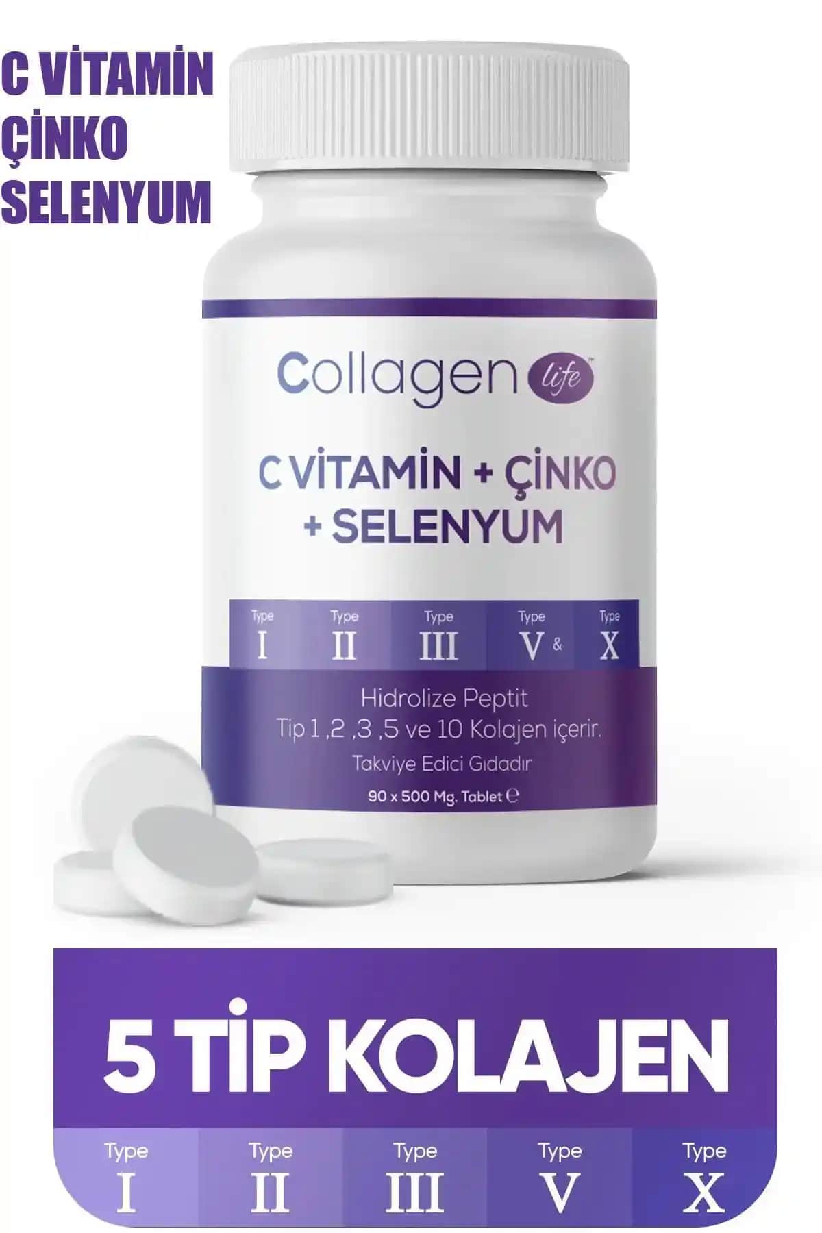 Collagen Life 5 Tip Kolajen ile Cilt, Saç, Eklem ve Kemik Sağlığını Destekleyin