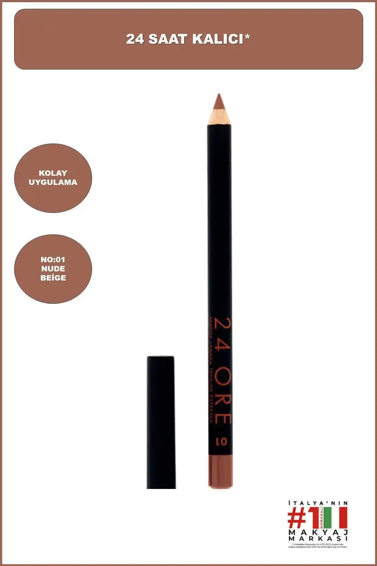 Deborah 24ore Dudak Kalemi No: 1 Nude Beige Günlük ve Doğal Makyaj İçin Uygun