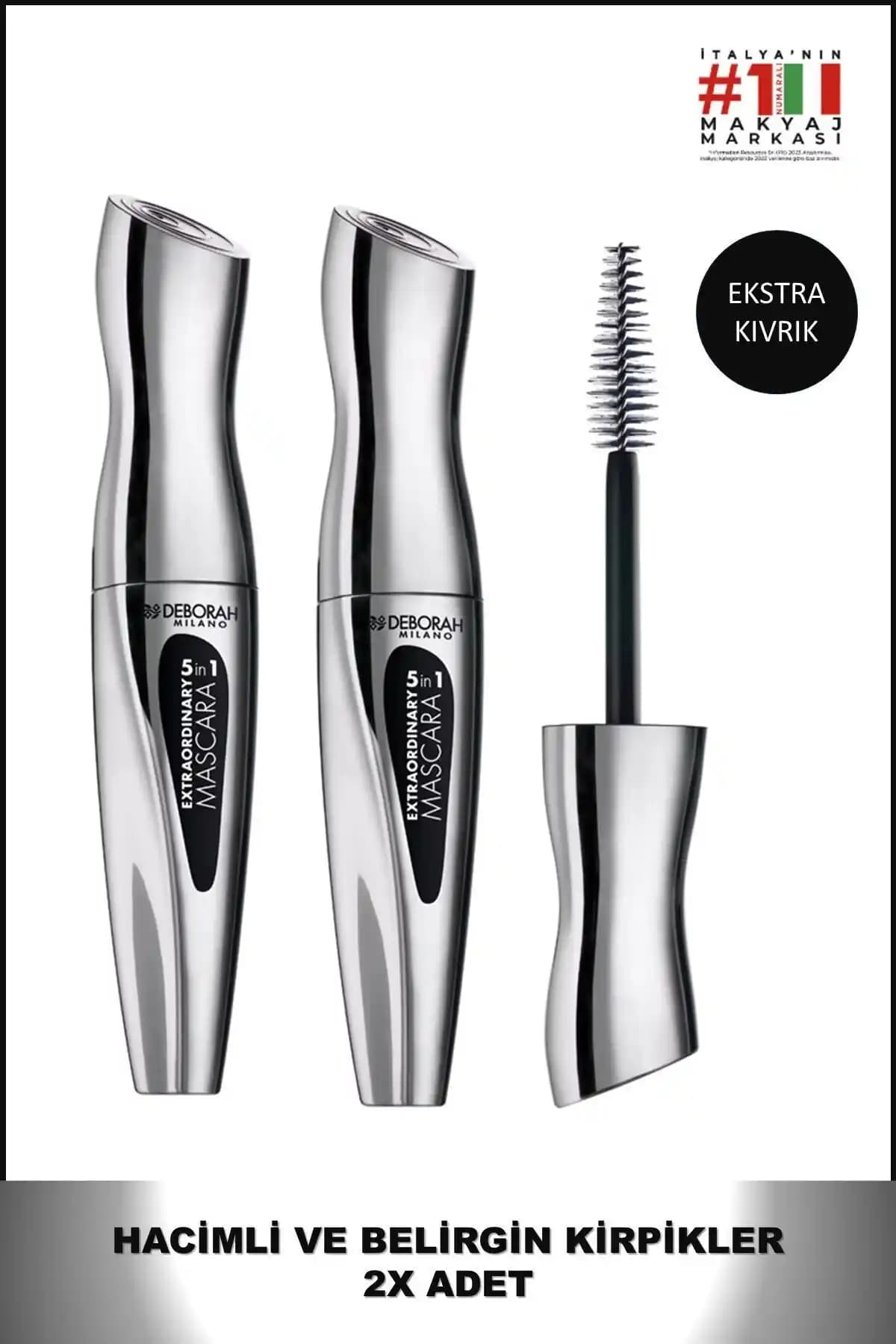 Deborah Milano Extraordinary 5 In 1 Siyah Maskara: Hacim, Uzunluk ve Dolgunluk Sağlayan Çok Yönlü Rimel