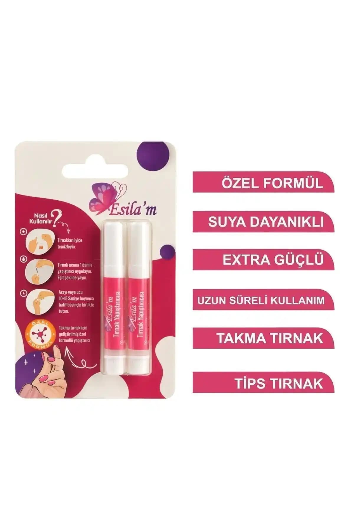 Esilam Tırnak Yapıştırıcı 2'li Paket – Güçlü Yapışma ve Uzun Süreli Dayanıklılık