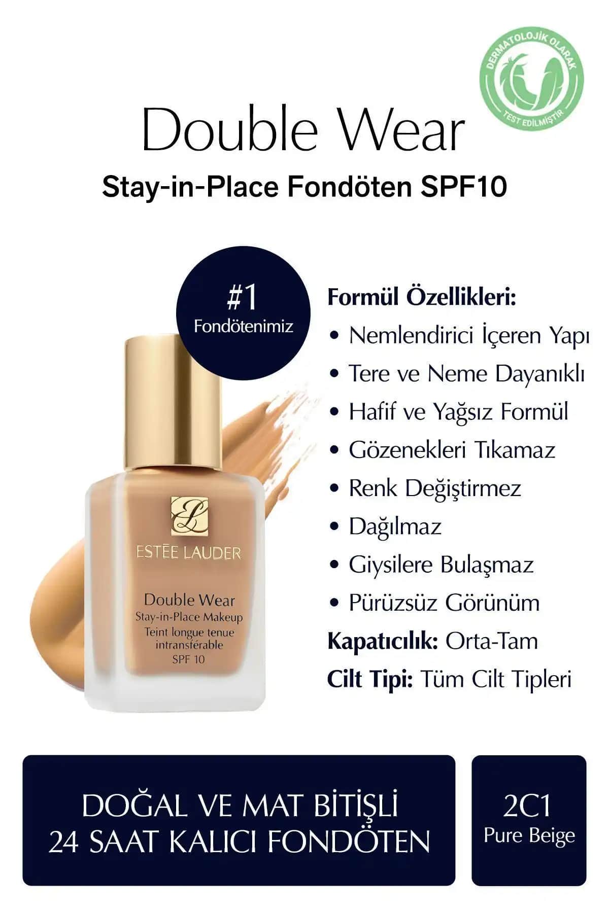Estée Lauder Double Wear Fondöten SPF 10 ile doğal ve kalıcı makyaj deneyimi