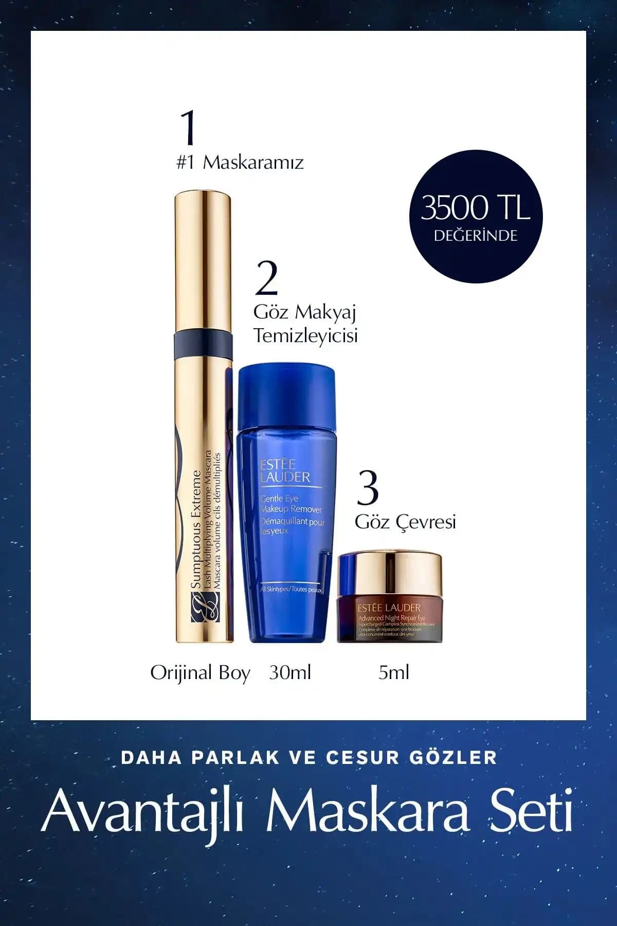 Estée Lauder Göz Makyajı ve Bakım Seti: Hacimli Kirpikler ve Sağlıklı Göz Çevresi