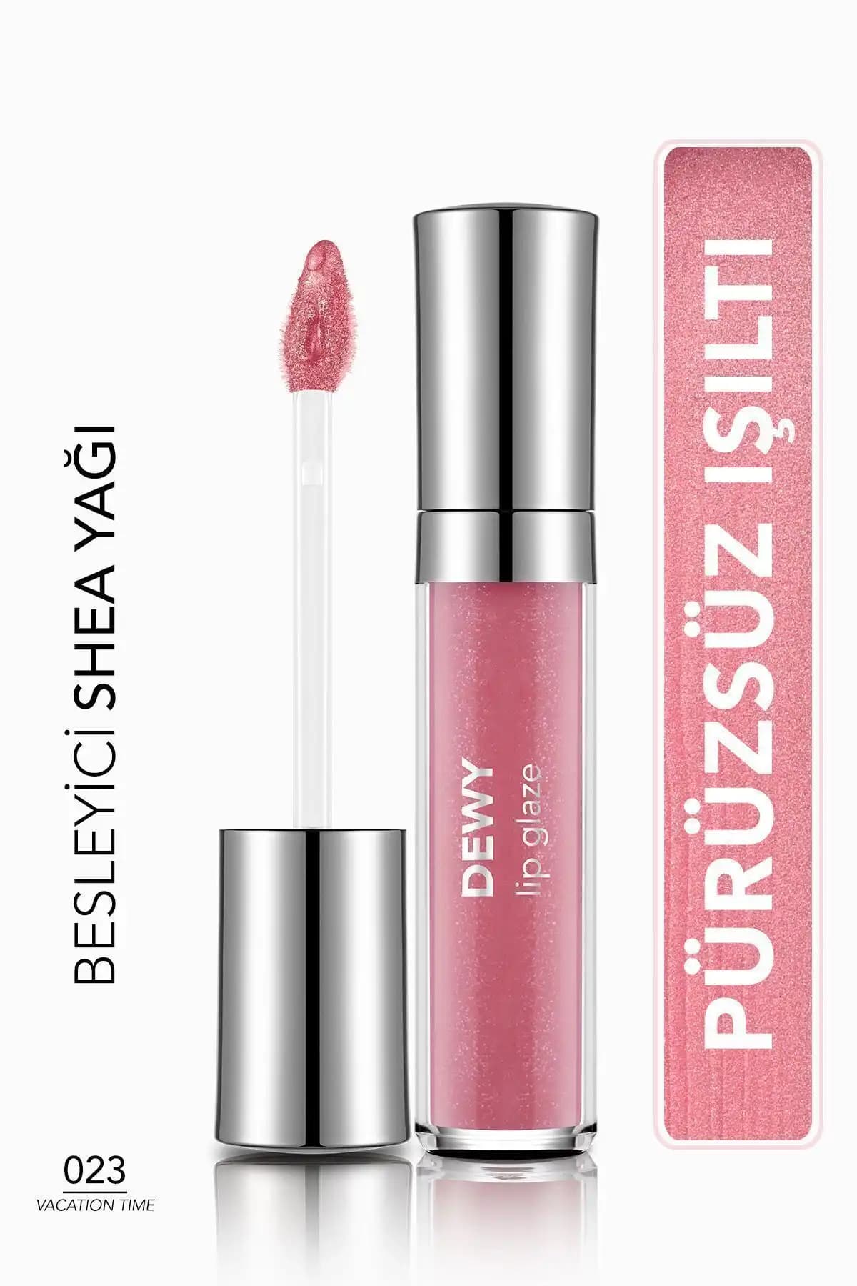 Flormar Dewy Lip Glaze 023 Vacation Time: Nemlendirici ve Işıltılı Dudak Parlatıcısı