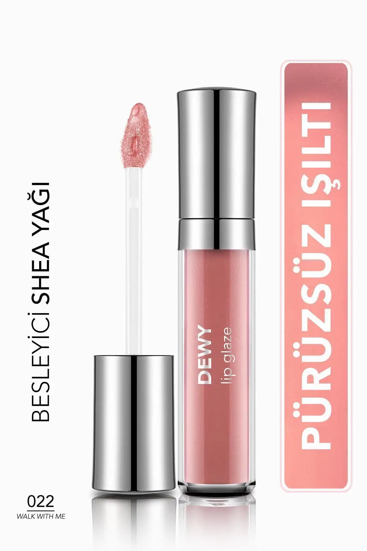 Flormar Dewy Lip Glaze Dudak Parlatıcısı 022 Walk With Me Doğal Parlaklık ve Bakım Sağlar