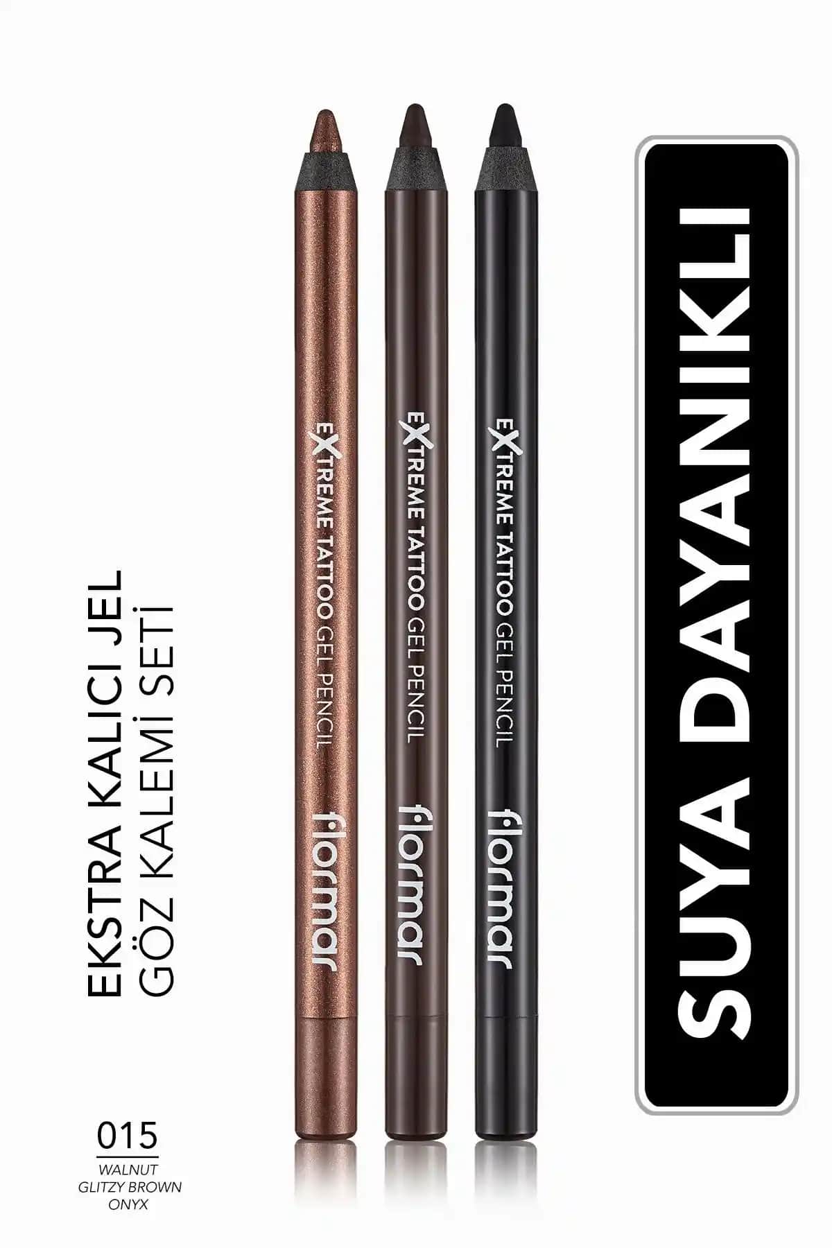 Flormar Extreme Tattoo 3'lü Jel Göz Kalemi Seti: Uzun Ömürlü ve Suya Dayanıklı Göz Makyajı