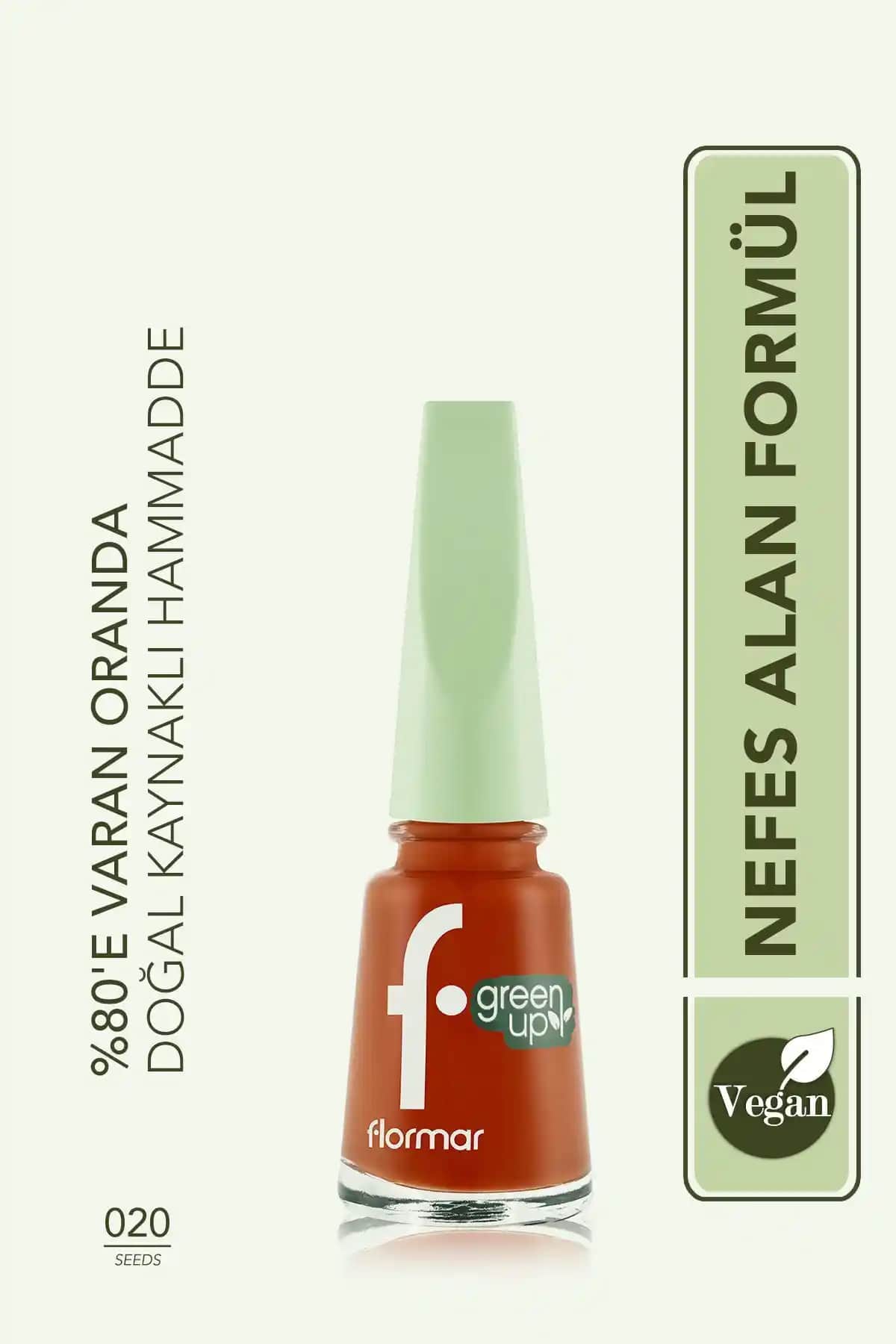Flormar Green Up Vegan Oje: Yüksek Pigment ve Parlak Bitişli Doğal Renkler