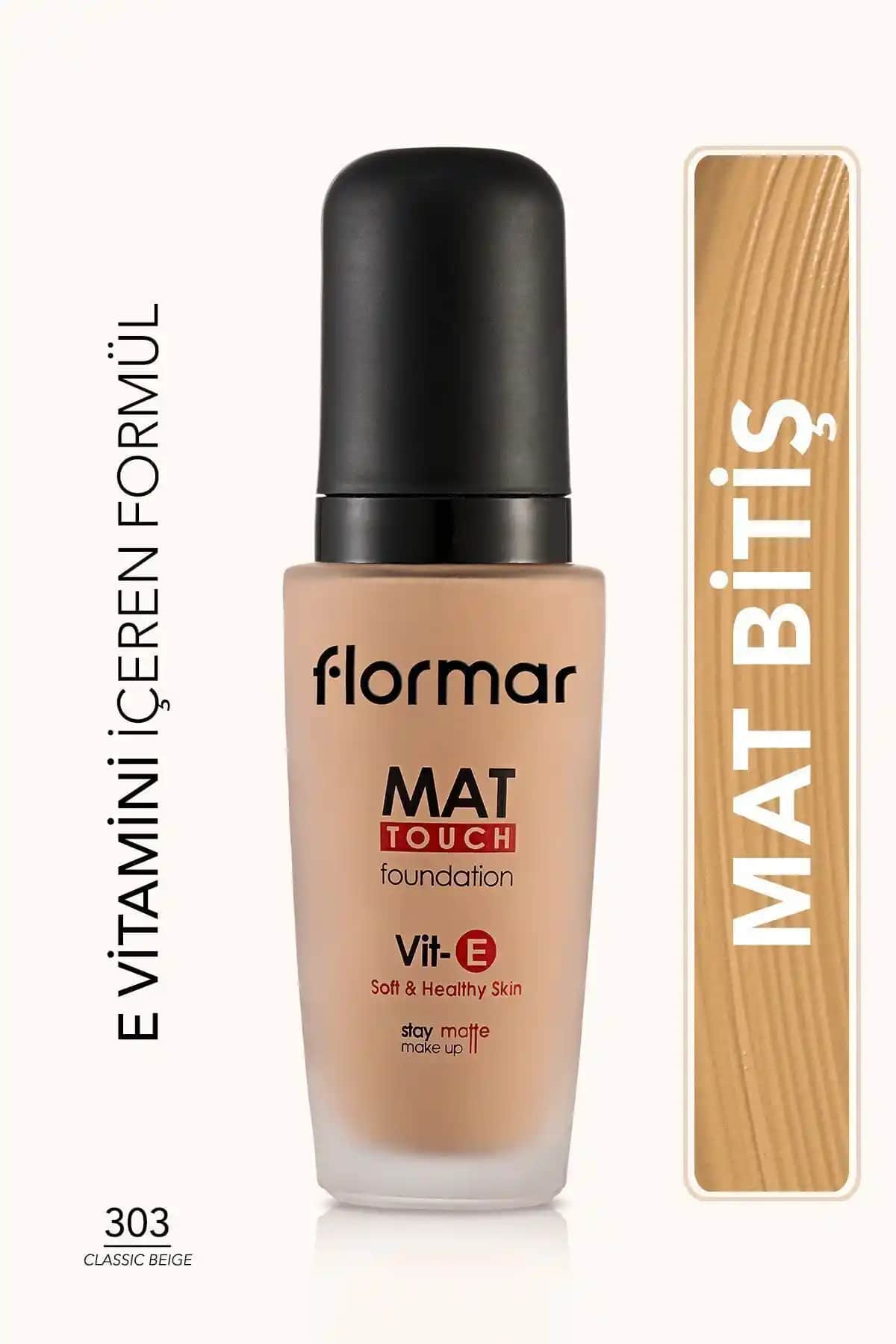 Flormar Mat Bitişli Fondöten Sıcak Alt Tonlar İçin Yüksek Kapatıcı ve Doğal Mat Görünüm
