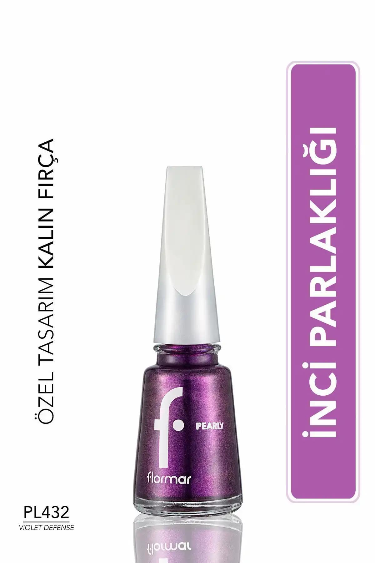 Flormar Maxi Brush Pearly PL432 Violet Defense: Uzun Süre Kalıcı ve Parlak Mor Oje