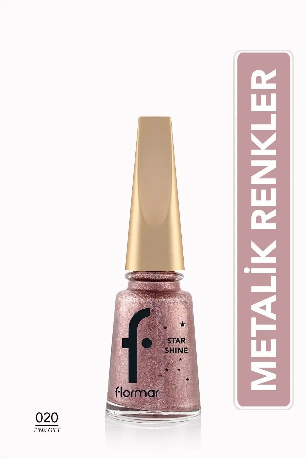 Flormar Metalik Parlak Oje Star Shine Pembe 020 - Uzun Dayanıklı ve Parlak Tırnak Cilası