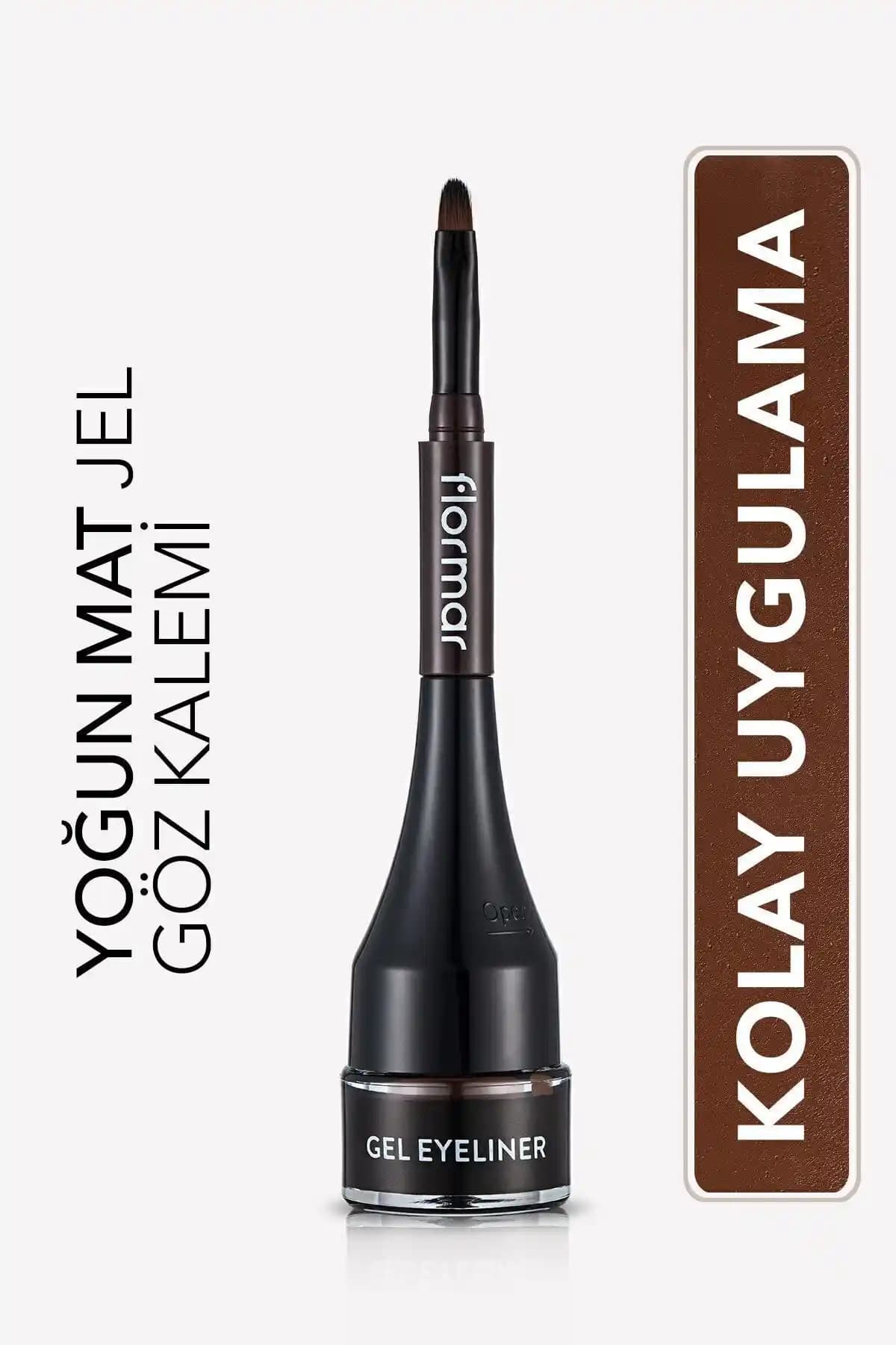 Flormar Özel Fırça Başlıklı Yoğun Pigmentli Mat Jel Eyeliner Göz Makyajı İçin Uygun