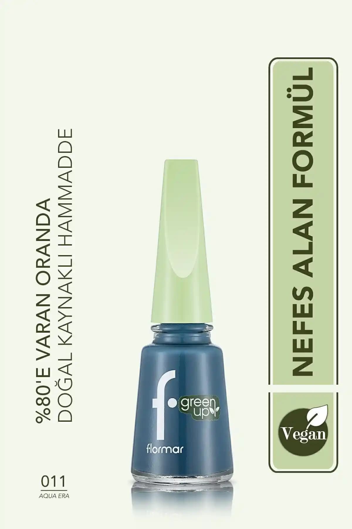 Flormar Vegan Parlak Bitişli Nefes Alabilen Oje 011 Aqua Era, Doğal ve Kalıcı Renk