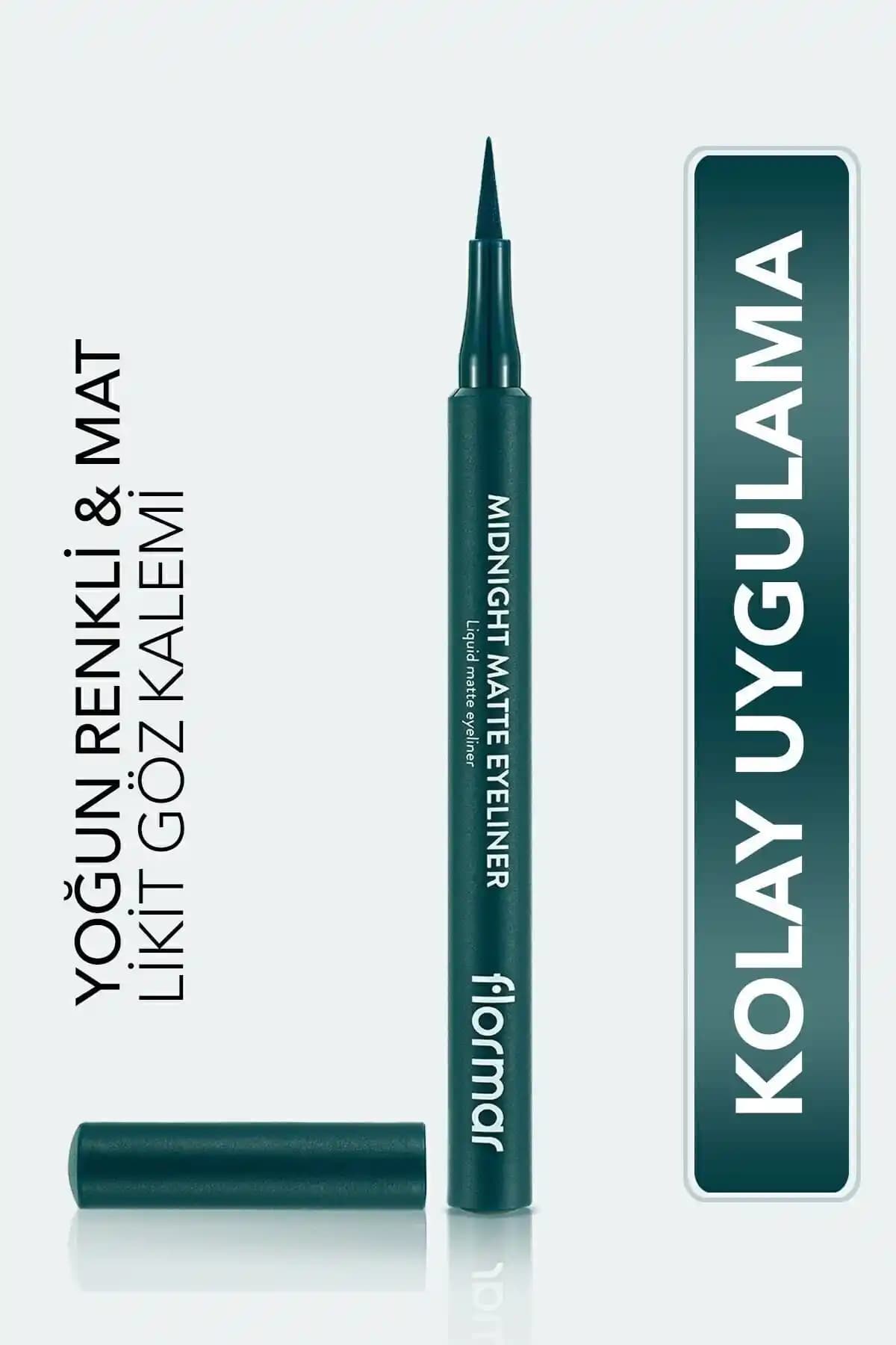 Flormar Yeşil Mat Likit Kalem Eyeliner - Dayanıklı ve Kolay Uygulama İçin Profesyonel Seçenek