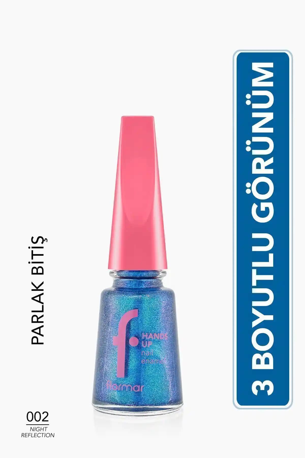 Flormar Yoğun Pigmentli Holografik Oje - Parlak ve Dayanıklı Gece Mavisi Renk