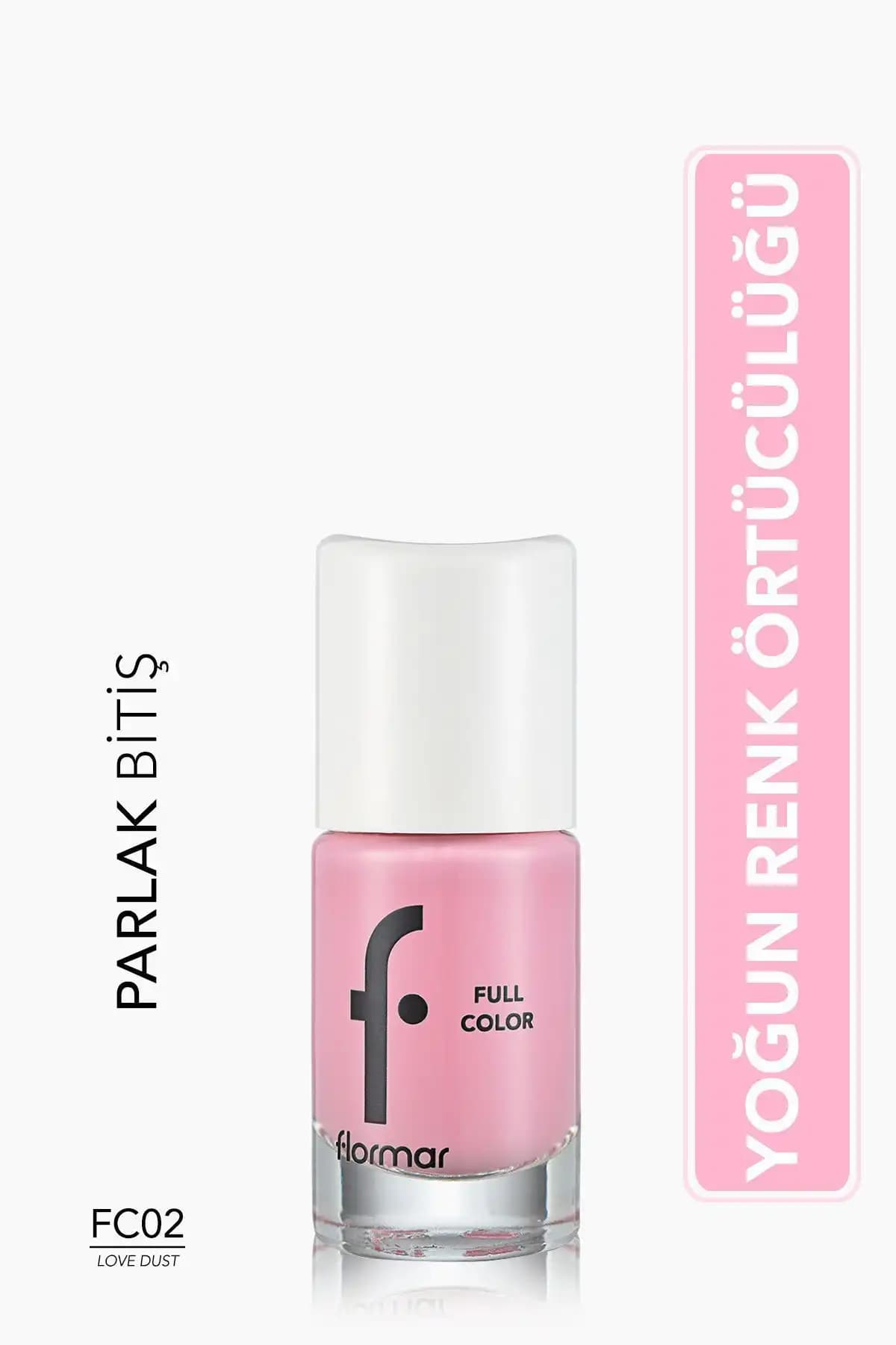 Flormar Yoğun Pigmentli Parlak Oje Full Color Nail Enamel FC02 Love Dust