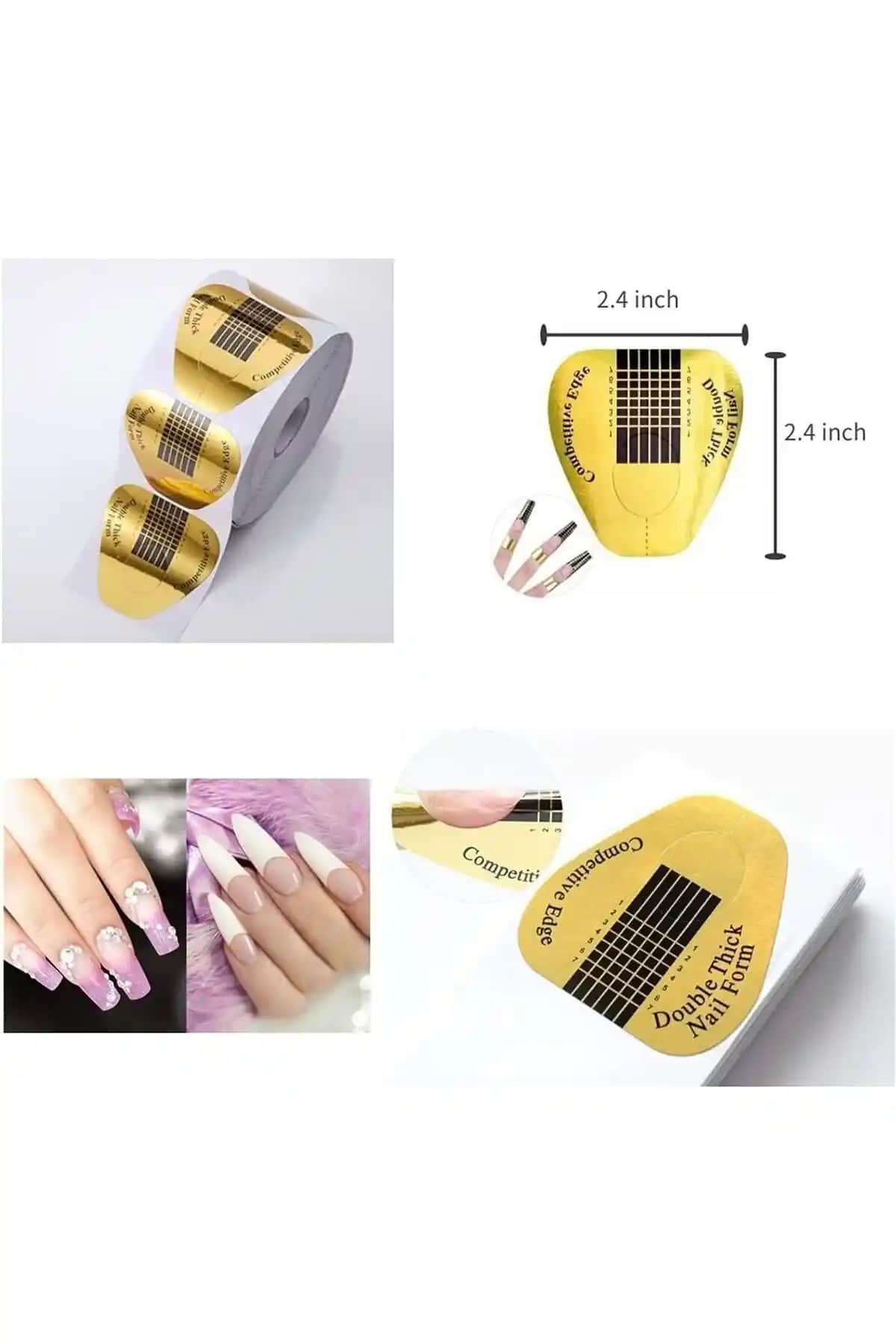 Francheska 100 Parça Jel Tırnak Uzatma Şablonları Profesyonel ve Ev Kullanımı İçin Uygun