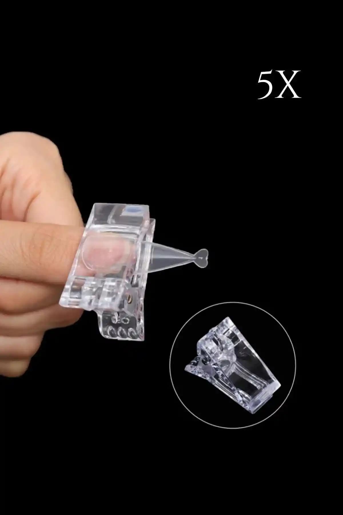 FREELADY Protez Tırnak Poly Jel Tips Mandalı 5'li Paketle Güçlü ve Pratik Tırnak Bakımı