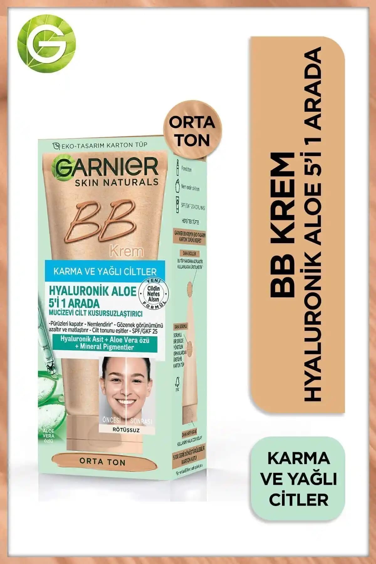 Garnier Karma ve Yağlı Ciltler İçin BB Krem: SPF 50+ ile Doğal ve Mat Görünüm Sağlar