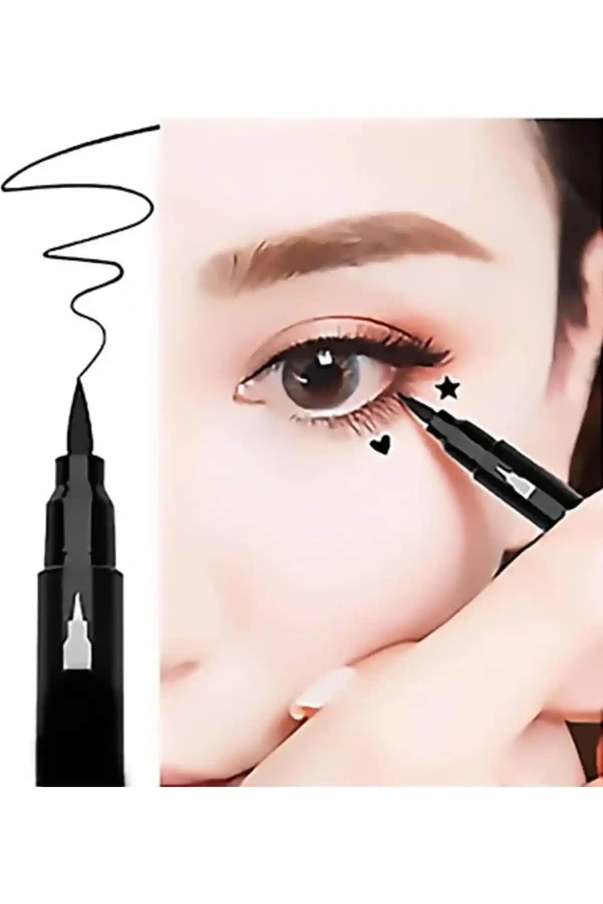 Genel Markalar Rose Çift Taraflı Yıldız Desenli Kalem Eyeliner ile detaylı ve dayanıklı makyaj deneyimi
