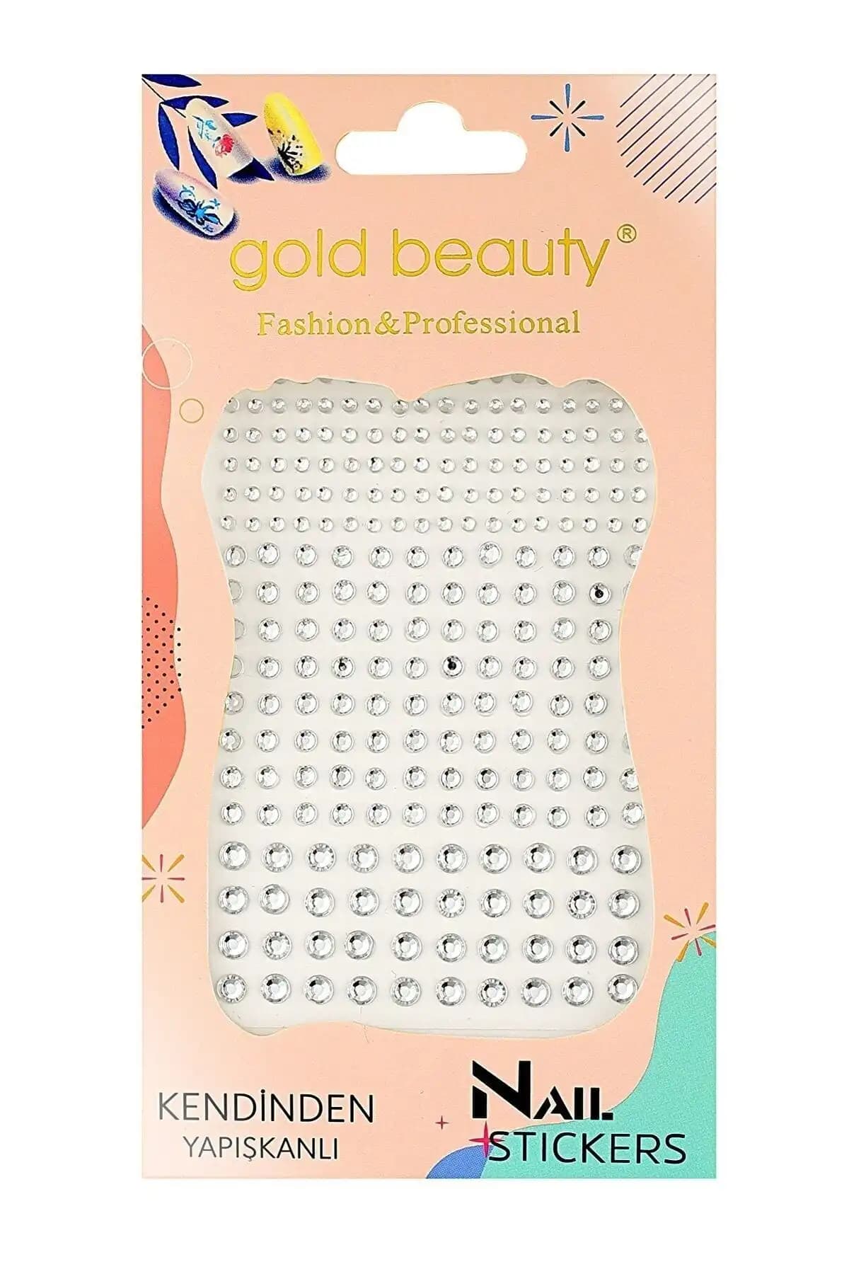 Gold Beauty Kendinden Yapışkanlı Tırnak ve Yüz Taşı Seti 244 Adet Güçlü Renk ve Parlaklık