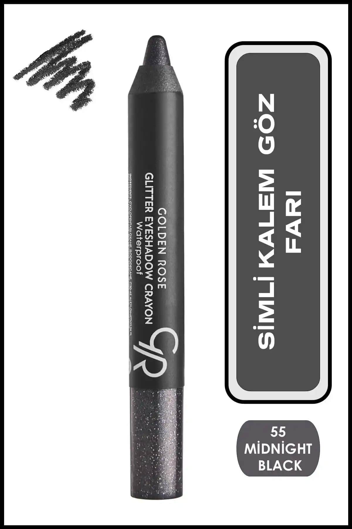 Golden Rose Glitter Eyeshadow Kalemi No 55 Midnight Black Gözlere Derinlik ve Işıltı Katan Mükemmel Çözüm