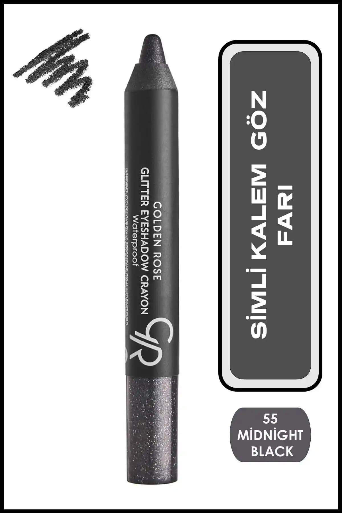 Golden Rose Glitter Eyeshadow Kalemi No 55 Midnight Black Gözlere Derinlik ve Işıltı Katan Mükemmel Çözüm