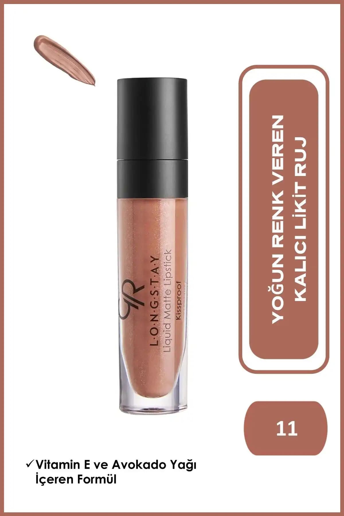 Golden Rose Longstay Likit Mat Ruj Karşılaştırması: No 11 Warm Beige ve No 22 Brown 1
